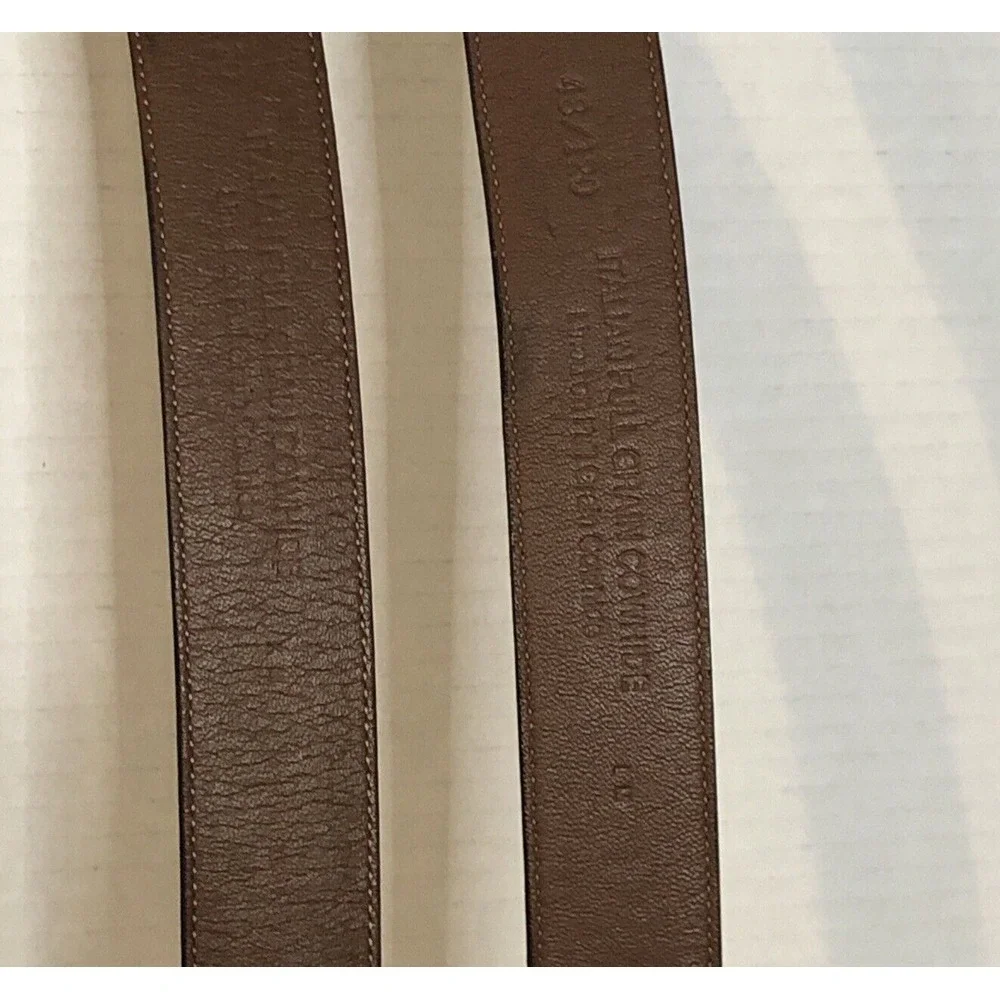 Roundtree & Yorke (2) 1 Black 1 Brown Full Grain Cowhide Dress Belt Men's 48/120 - Picture 7 of 16